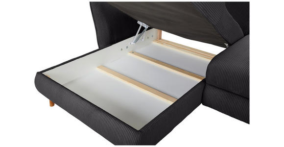 ECKSOFA in Cord Anthrazit 162/284 cm - Eichefarben/Anthrazit, KONVENTIONELL, Holz/Textil (162/284cm) - Carryhome