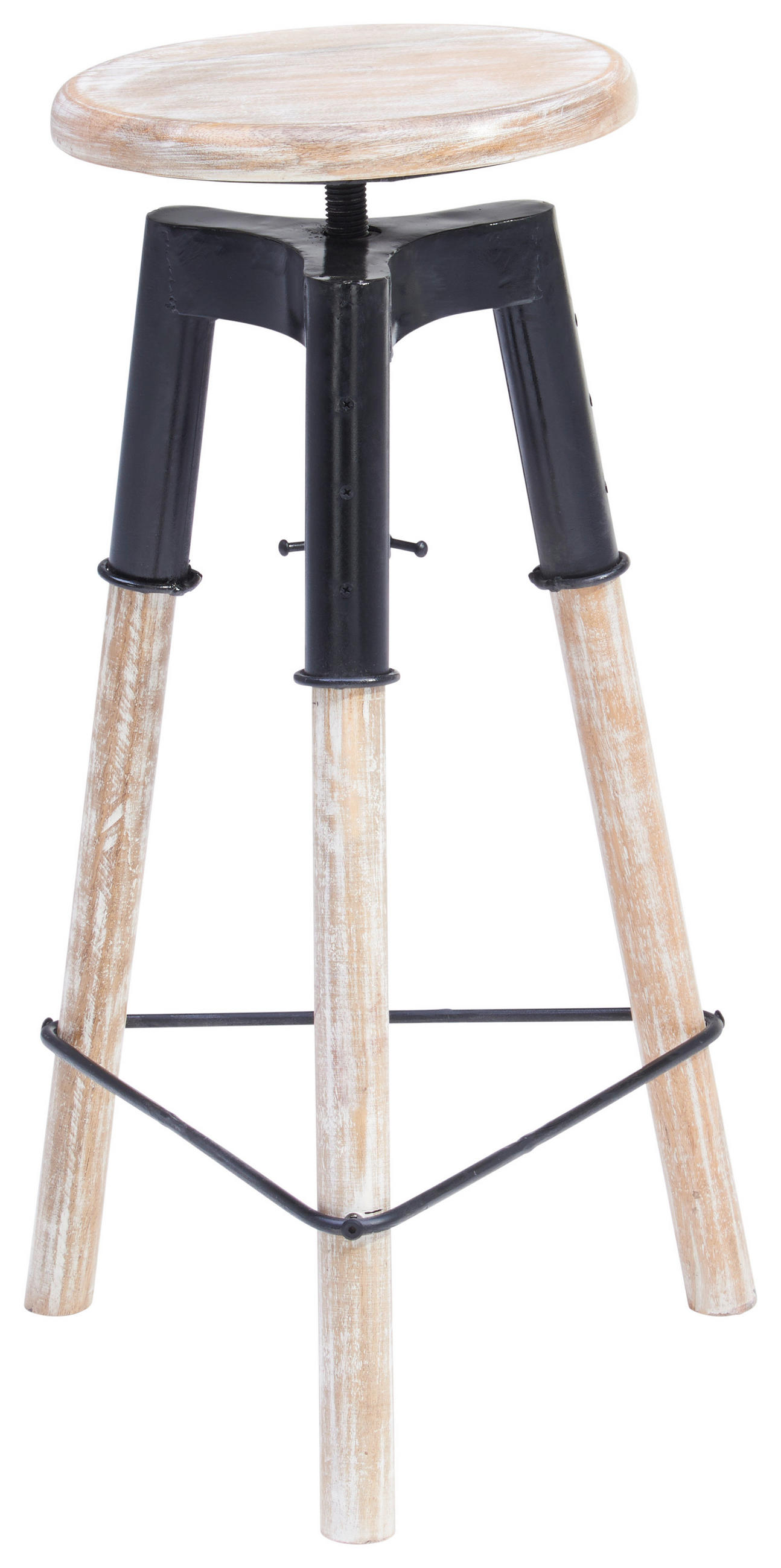 BARSKA STOLICA  prirodna boja, crna   - prirodna boja/crna, Lajfstajl, drvo/metal (48/74/48cm)