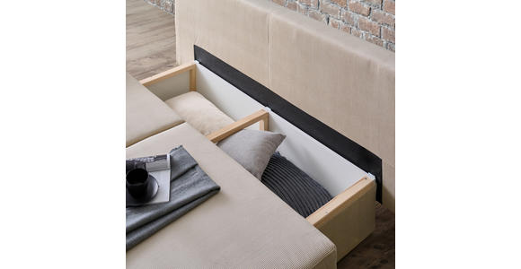 SCHLAFSOFA in Cord Beige - Beige/Schwarz, Design, Textil/Metall (193/85/88cm) - Novel