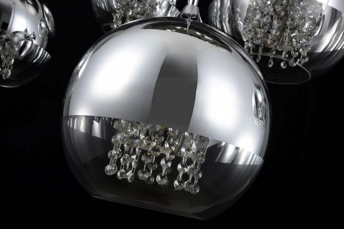 PENDELLEUCHTE 91/65/95 cm  - Transparent/Nickelfarben, Trend, Glas/Metall (91/65/95cm) - MAYTONI