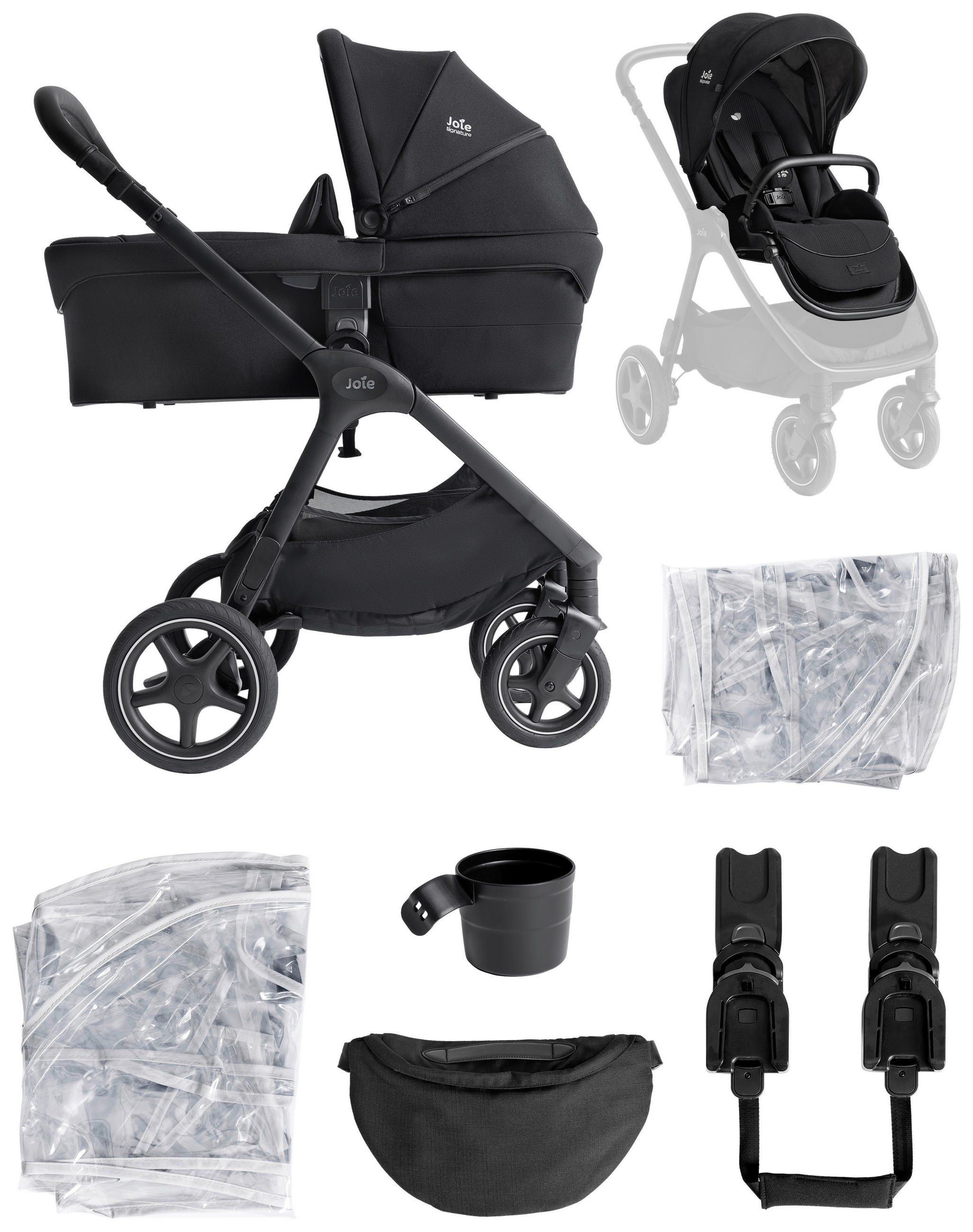 KOMBIKINDERWAGEN Finiti 2in1  - Schwarz, Basics, Textil/Metall (60/109/87cm) - JOIE SIGNATURE