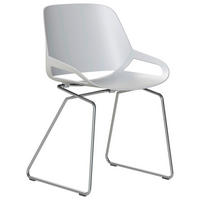 BESUCHERSTUHL  in Weiss  - Weiss/Edelstahlfarben, Basics, Kunststoff/Metall (50/72/52cm) - Aeris