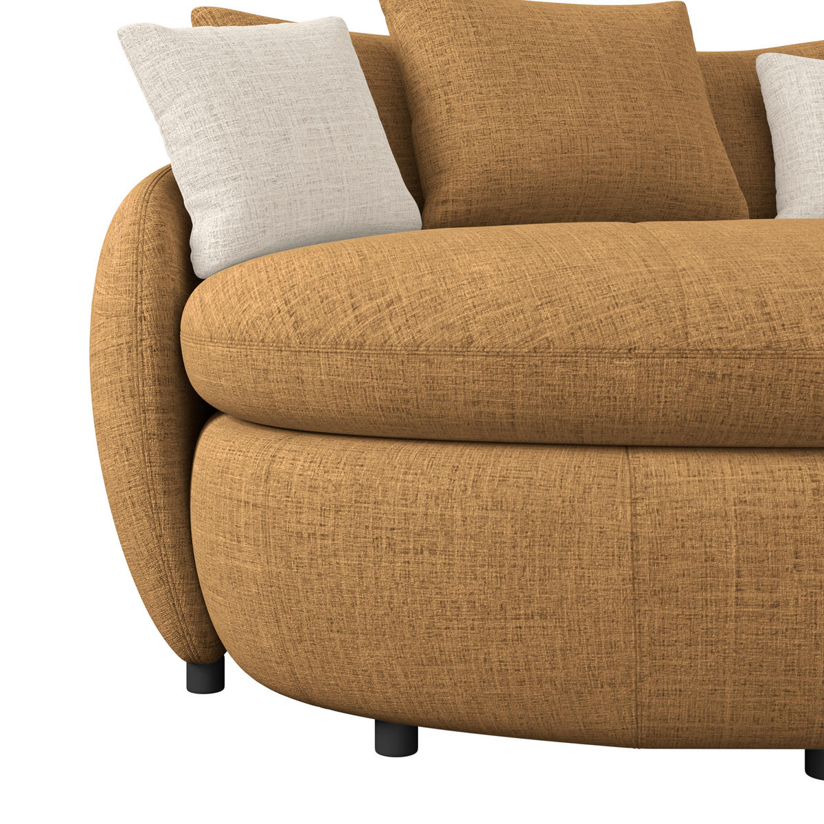 MEGASOFA Chenille Senfgelb  - Senfgelb/Schwarz, Trend, Kunststoff/Textil (238/80/140cm) - MID.YOU