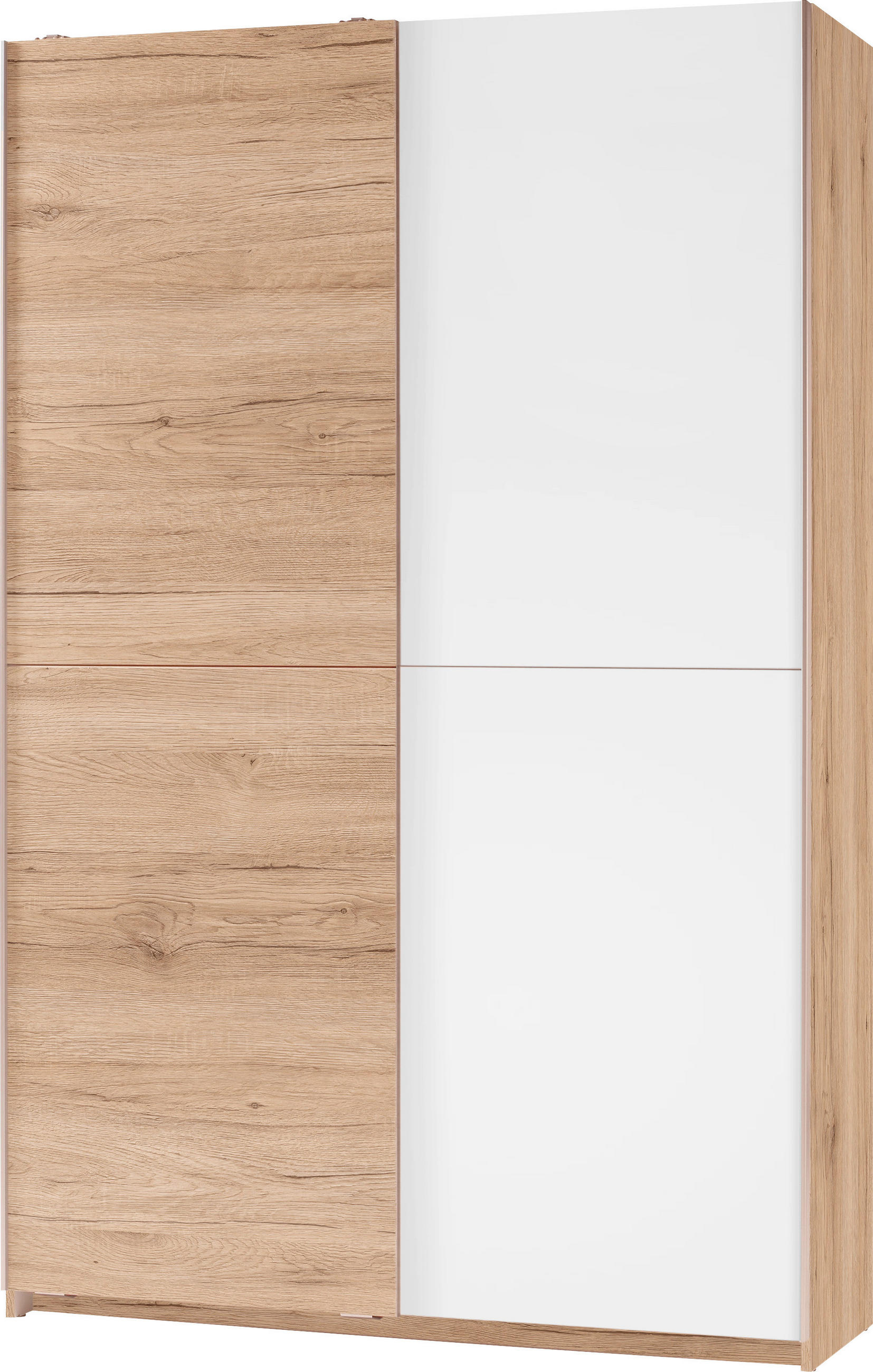 MEHRZWECKSCHRANK 125/196/38 cm  in Weiß, Eichefarben  - Eichefarben/Alufarben, Basics, Holzwerkstoff/Kunststoff (125/196/38cm) - Carryhome
