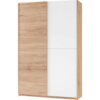 MEHRZWECKSCHRANK 125/196/38 cm  in Weiß, Eichefarben  - Eichefarben/Alufarben, Basics, Holzwerkstoff/Kunststoff (125/196/38cm) - Carryhome