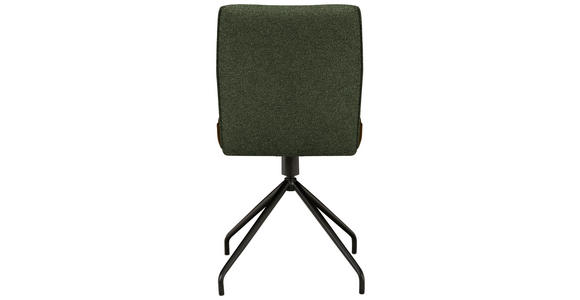 STUHL  , Stoffauswahl, Typenauswahl, Sitzfläche 360° drehbar  , Webstoff, Mikrofaser  ,  - Schwarz/Olivgrün, Design, Textil/Metall (49/91/60cm) - Moderano
