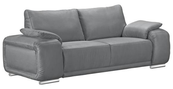 2-SITZER-SOFA Lederlook Grau - Chromfarben/Grau, KONVENTIONELL, Textil/Metall (212/85/95cm) - Carryhome