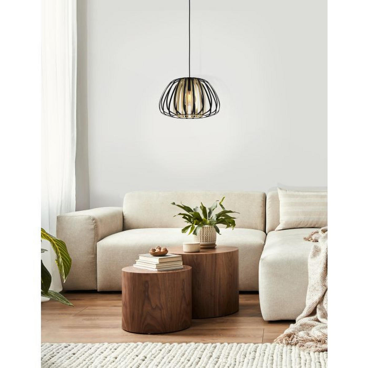 VISEČA SVETILKA  Encinitos      37,5/110 cm     1X40W W E27 - črna/barve medenine, Basics, kovina (37,5/110cm)