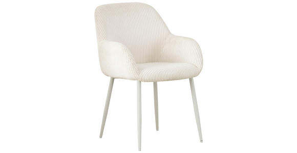 ARMLEHNSTUHL   Cord  - Weiß, Design, Textil/Metall (57,5/84/61cm) - Xora