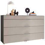 SIDEBOARD  160/91,2/43 cm 4 Schublade(n)  - Schieferfarben/Schwarz, Basics, Glas/Holzwerkstoff (160/91,2/43cm) - Dieter Knoll