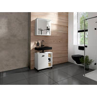 BADEZIMMER 2-teilig  in 60 cm  - Schwarz/Weiß, MODERN, Holzwerkstoff/Kunststoff (60cm) - MID.YOU