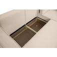 ECKSOFA inkl. Funktionen Beige Cord  - Beige/Schwarz, Design, Textil (267/141cm) - Xora