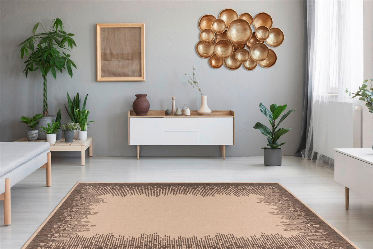 FLACHWEBETEPPICH 120/170 cm Splash 900 Creme / Braun Braun, Creme  - Creme/Braun, KONVENTIONELL, Textil (120/170cm)