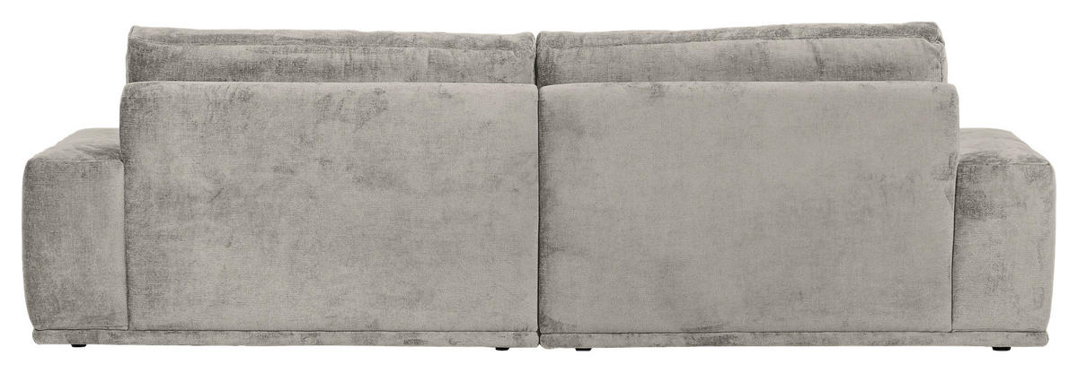 BIGSOFA Chenille Hellgrau  - Hellgrau/Schwarz, KONVENTIONELL, Kunststoff/Textil (282/73/115cm) - Carryhome