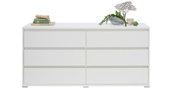 SIDEBOARD Weiß  - Alufarben/Weiß, Design, Holzwerkstoff/Kunststoff (160/79/48cm) - Carryhome