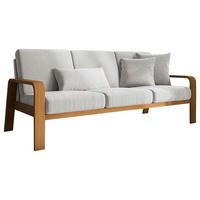 3-SITZER-SOFA in Mikrofaser Hellgrau  - Eichefarben/Hellgrau, Konventionell, Holz/Textil (200/91/93cm) - Livetastic