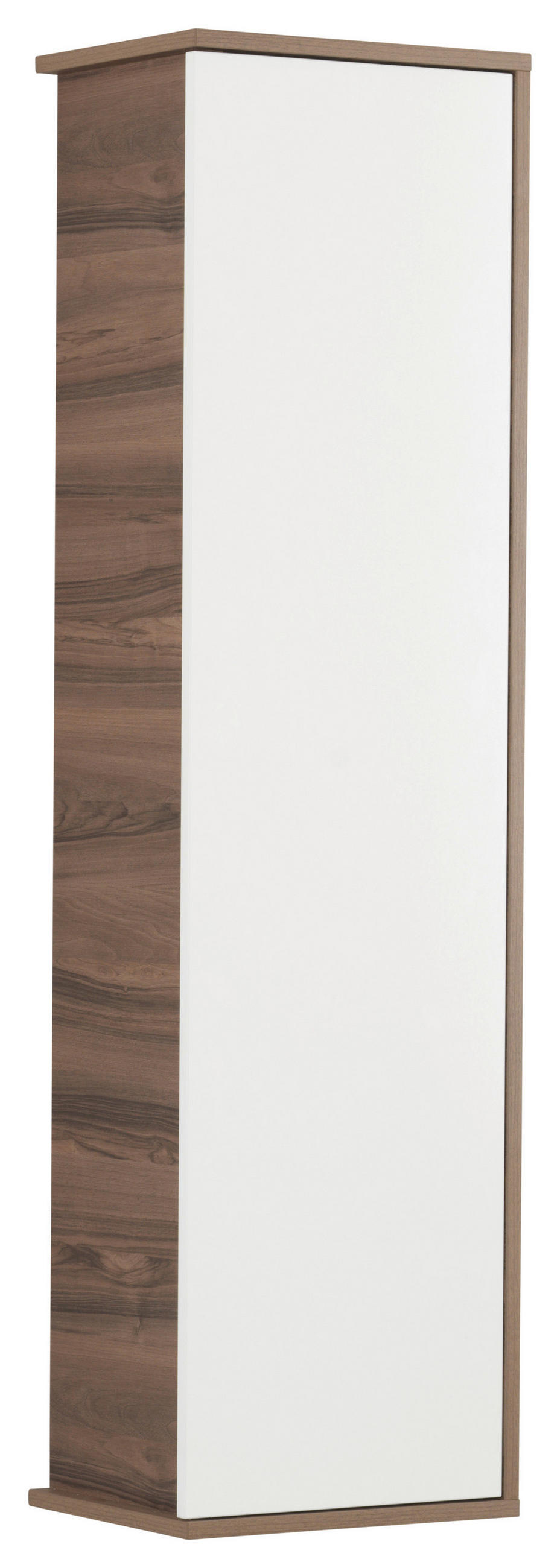 HOCHSCHRANK 41,2/152,1/32,0 cm - Nussbaumfarben/Weiß, Basics, Glas/Holzwerkstoff (41,2/152,1/32,0cm) - Voleo