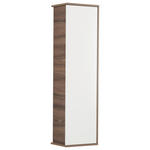 HOCHSCHRANK 41,2/152,1/32,0 cm  - Nussbaumfarben/Weiß, Basics, Glas/Holzwerkstoff (41,2/152,1/32,0cm) - Voleo