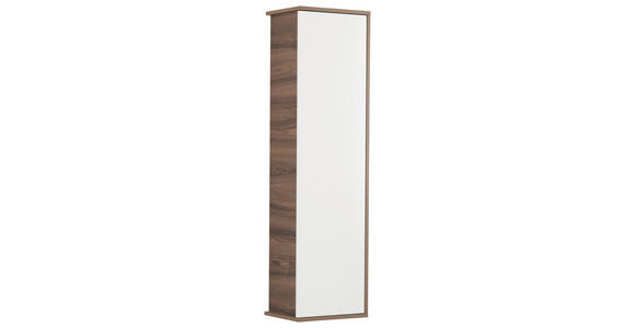 HOCHSCHRANK 41,2/152,1/32,0 cm  - Nussbaumfarben/Weiß, Basics, Glas/Holzwerkstoff (41,2/152,1/32,0cm) - Voleo