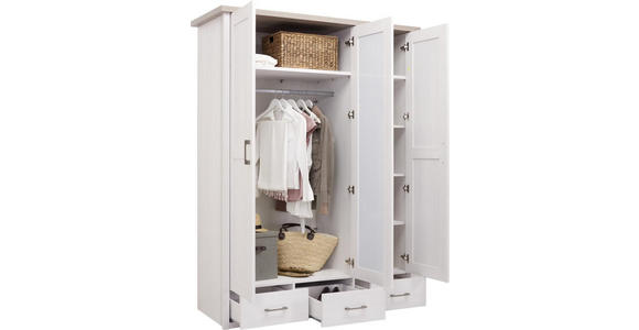 KLEIDERSCHRANK 148/201/62 cm 3-türig  - Trüffeleichefarben/Graphitfarben, LIFESTYLE, Holzwerkstoff/Metall (148/201/62cm) - Carryhome