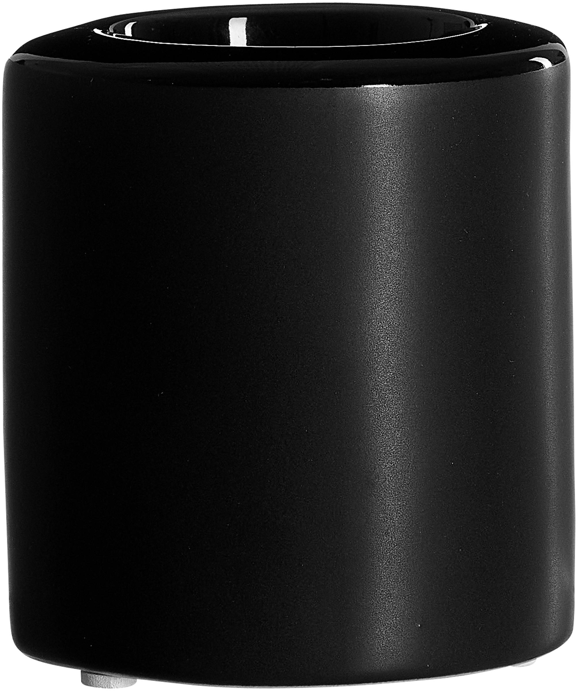 KERZENHALTER - Schwarz, Basics, Keramik (8/8/9cm) - Ritzenhoff Breker