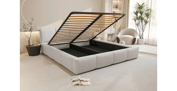 POLSTERBETT 120/200 cm,  in Naturfarben, Lattenrost, Bettkasten,  - Schwarz/Naturfarben, Design, Holz/Textil (120/200cm) - Xora