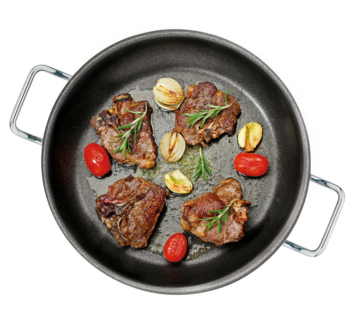 SERVIERPFANNE VULCANO ILAG®-Antihaftbeschichtung  - Silberfarben, Basics, Metall (28/6,1cm) - Spring