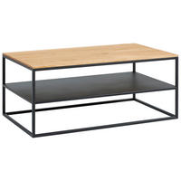 COUCHTISCH in Holz, Metall 100/60/41,5 cm  - Eichefarben/Schwarz, Design, Holz/Metall (100/60/41,5cm) - Johann Jakob