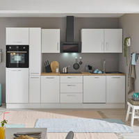 KÜCHENBLOCK 310 cm   in Weiß, Eiche Artisan  - Chromfarben/Weiß, Basics, Holzwerkstoff/Metall (310cm) - MID.YOU