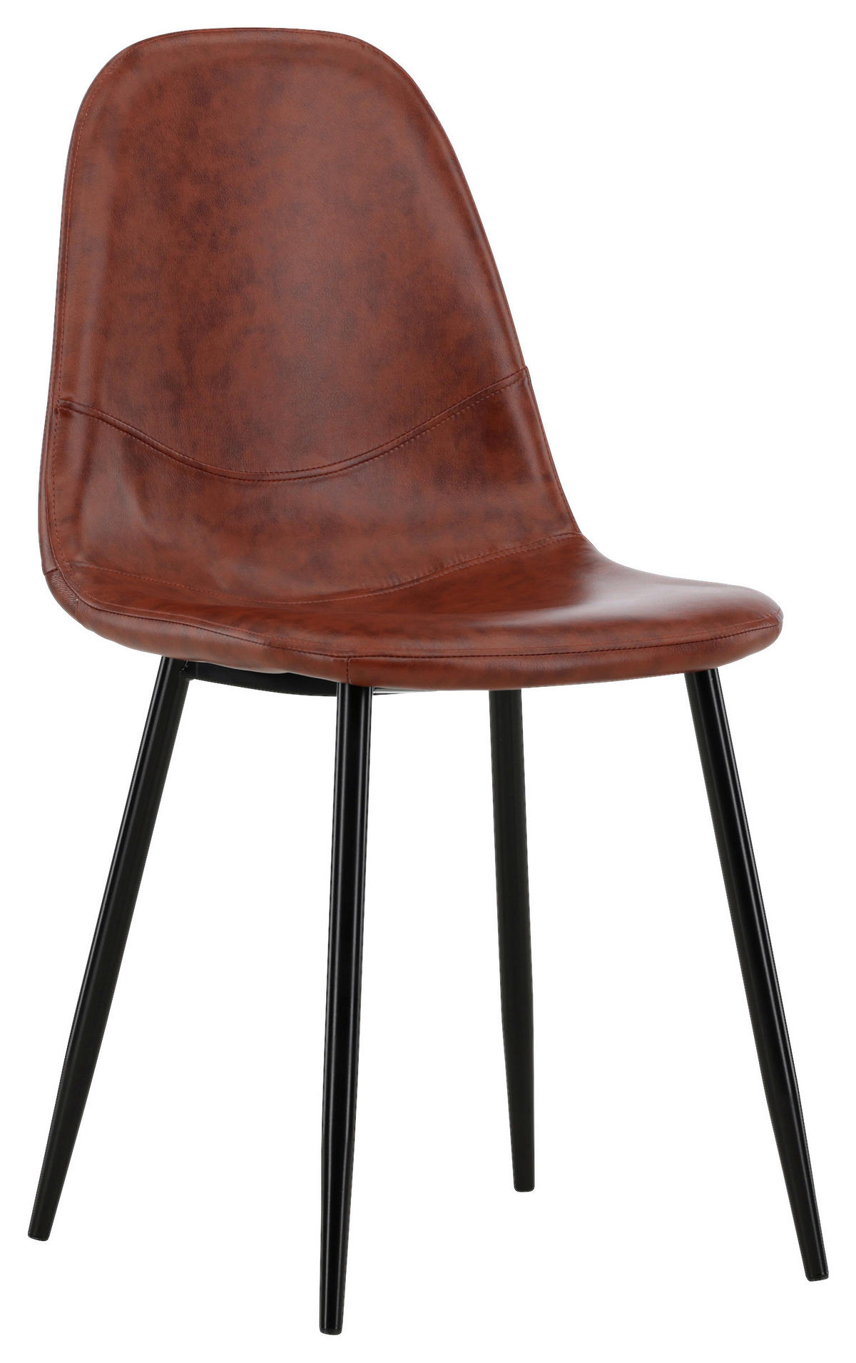 STOLSET 2 styck läderimitation (vegan)  - brun/svart, Design, metall/textil (44/87/53cm) - Livetastic