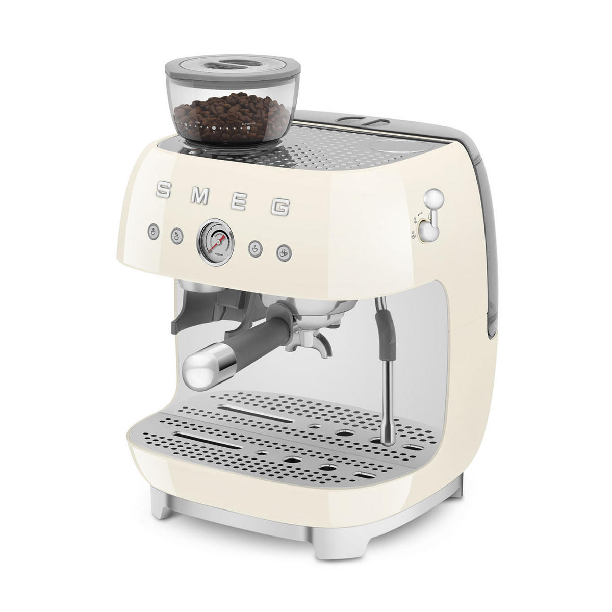 ESPRESSOMASCHINE  - Creme, Basics, Kunststoff/Metall (33,4/44,3/43cm) - SMEG