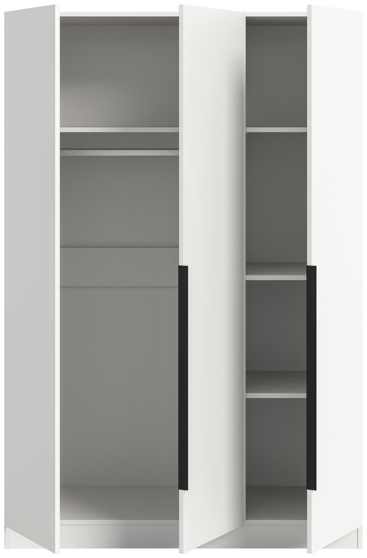 DREHTÜRENSCHRANK  in Weiß  - Schwarz/Weiß, MODERN, Holzwerkstoff (120/181/52cm) - MID.YOU