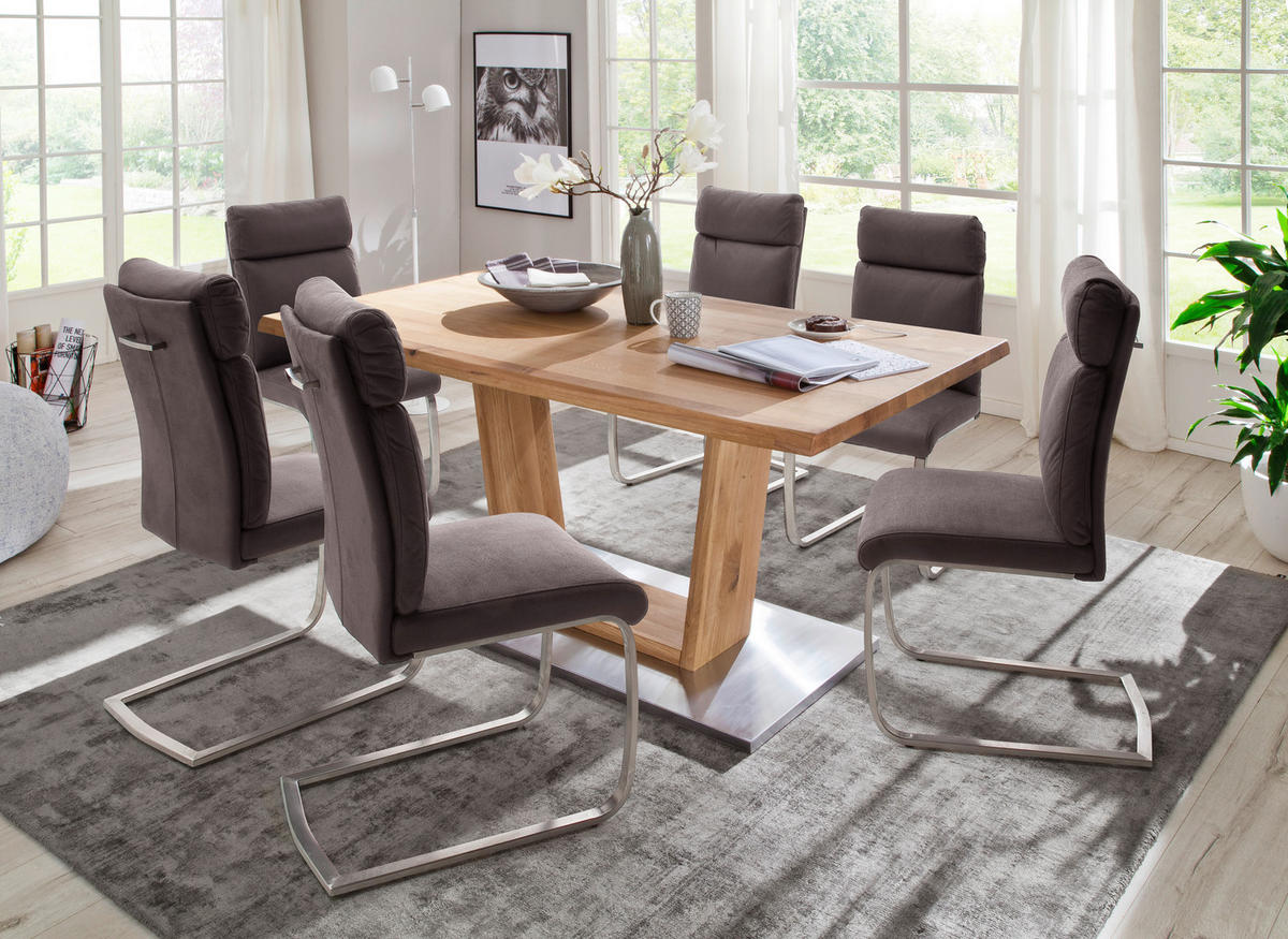 ESSTISCH in Holz, Metall, Holzwerkstoff 220/100/77 cm  - Eichefarben, Design, Holz/Holzwerkstoff (220/100/77cm) - Livetastic