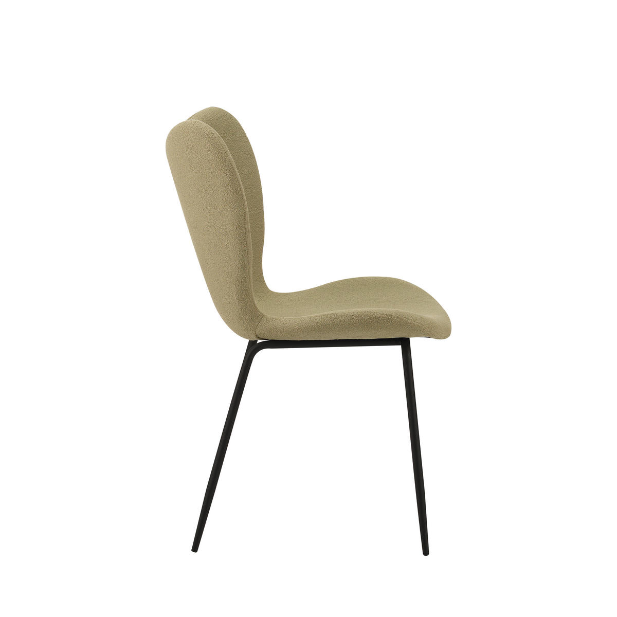 STUHL-SET 2 Stück  in Bouclé  - Schwarz/Grün, MODERN, Textil/Metall (50/88,5/42cm) - MID.YOU