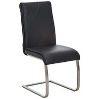 SCHWINGSTUHL  in Edelstahl Echtleder pigmentiert  - Edelstahlfarben/Schwarz, Design, Leder/Metall (46/99/62cm) - Livetastic