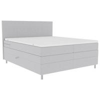 BOXSPRINGBETT 180/200 cm  in Hellgrau  - Chromfarben/Hellgrau, KONVENTIONELL, Kunststoff/Textil (180/200cm) - Boxxx