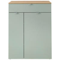 SCHUHSCHRANK Schilfgrün, Eiche Artisan  - Schilfgrün/Silberfarben, Design, Holzwerkstoff/Kunststoff (78/103/38cm)