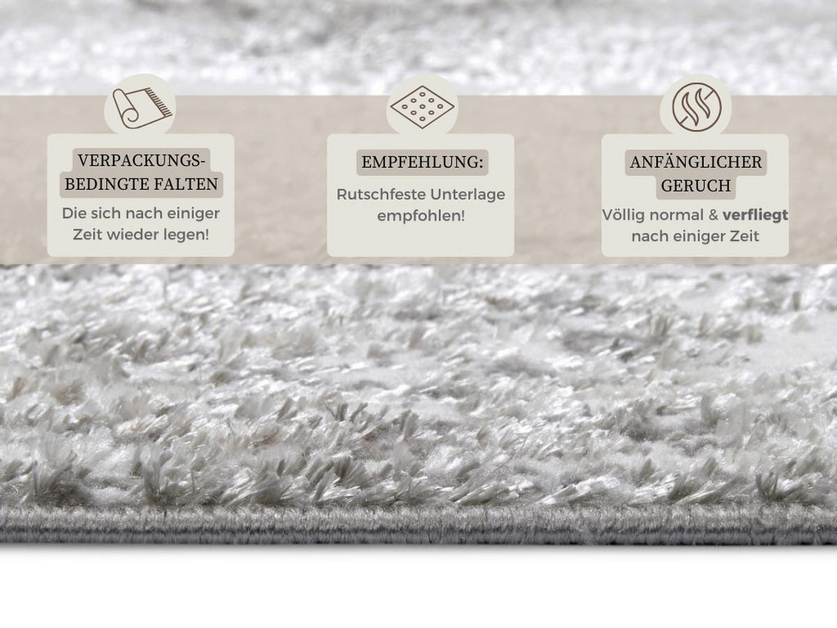 VINTAGE-TEPPICH 200/280 cm Shine Creme, Grau  - Creme/Grau, Design, Kunststoff (200/280cm)