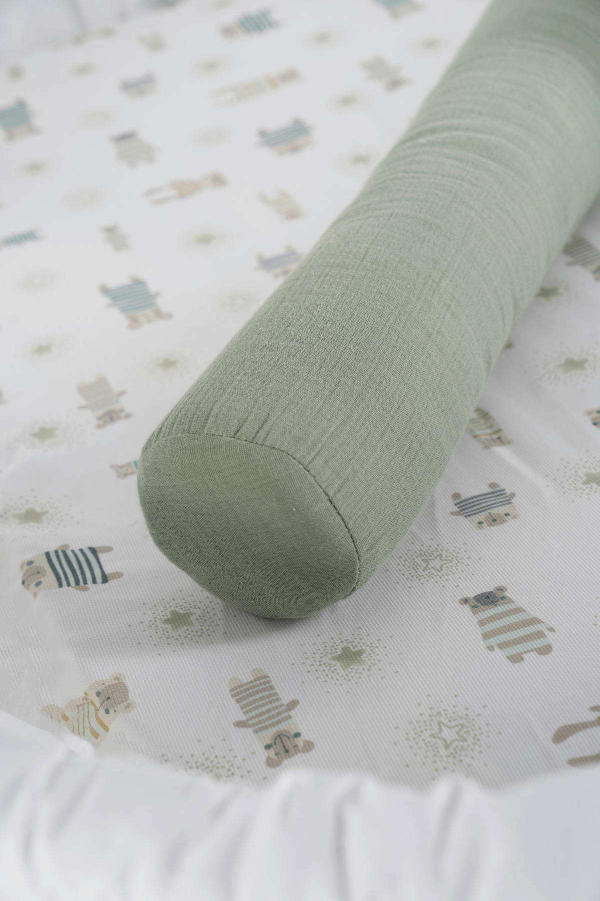 STUBENWAGENSET Pyjamabär  Weiß, Olivgrün  - Weiß/Olivgrün, Basics, Kunststoff/Textil (130/180cm) - Mionido