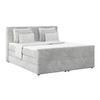 BOXSPRINGBETT 180/200 cm,  in Hellgrau, gepolstertes Kopfteil, Bettkasten, Topper, Matratzen, H2 + H2 = mittel  - Hellgrau, KONVENTIONELL, Holz/Holzwerkstoff (180/200cm) - Luca Bessoni