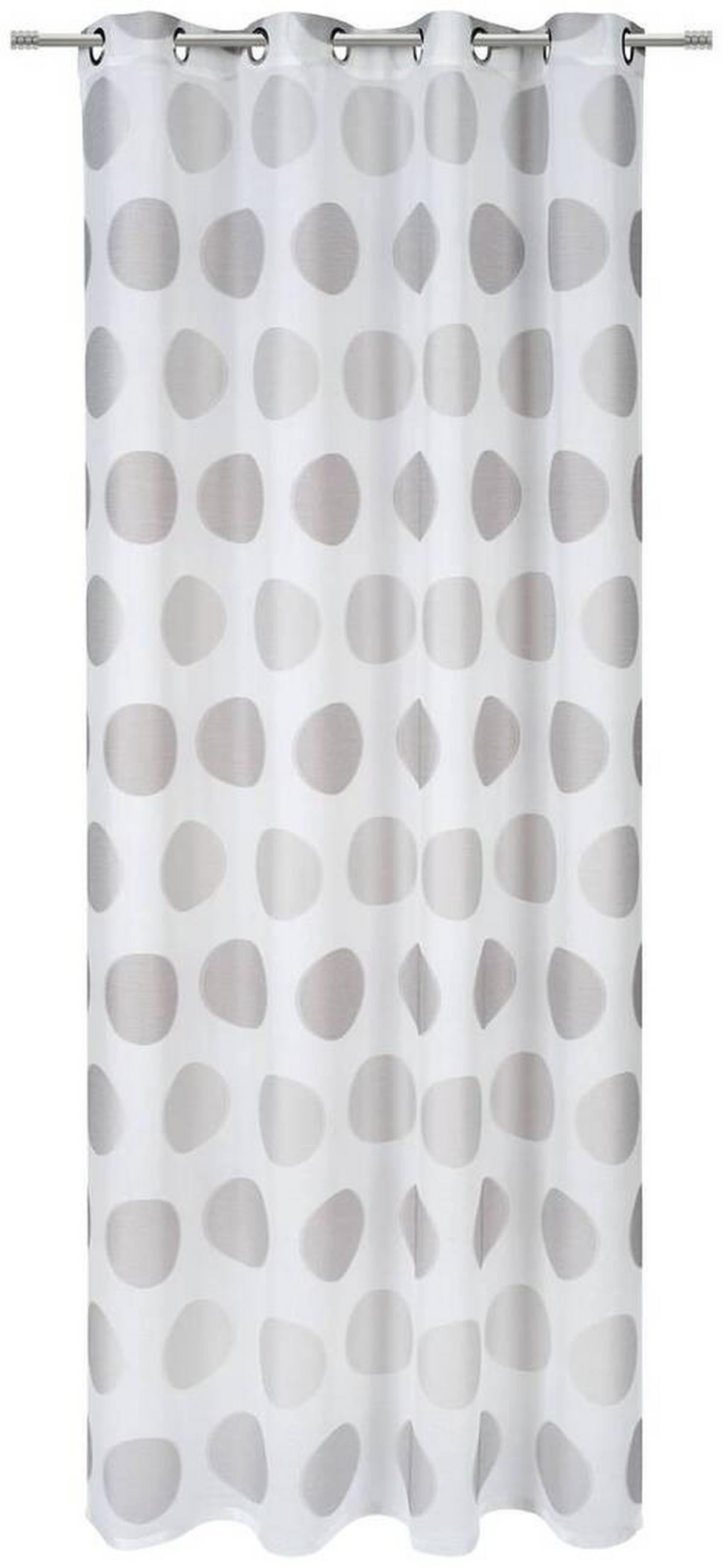 ZAVESA SA KARIKAMA siva - siva, Dizajnerski, tekstil (140/245cm) - Esposa