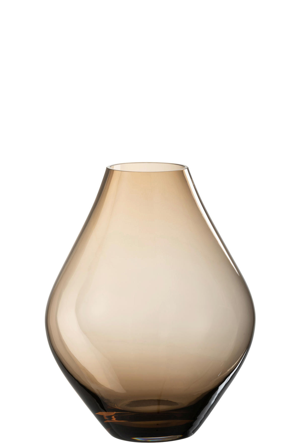 VASE  - Transparent/Braun, Basics, Glas (22/22/28cm)