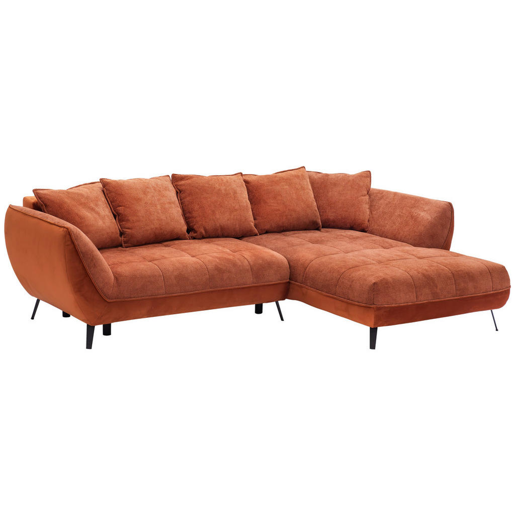 Thumbnail - Livetastic Ecksofa Midway, Rost, Textil, 3-Sitzer, Füllung: Schaumstoff, Schaumstoffflocken, Ottomane rechts, L-Form, 28...