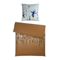 BETTWÄSCHE Esther Satin 155/220 cm  - Blau/Beige, Design, Textil (155/220cm) - Novel