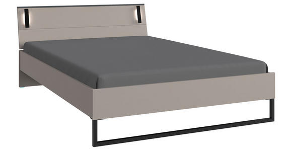 BETT 140/200 cm  in Graphitfarben, Sahara  - Schwarz/Graphitfarben, Design, Holzwerkstoff/Metall (140/200cm) - Carryhome
