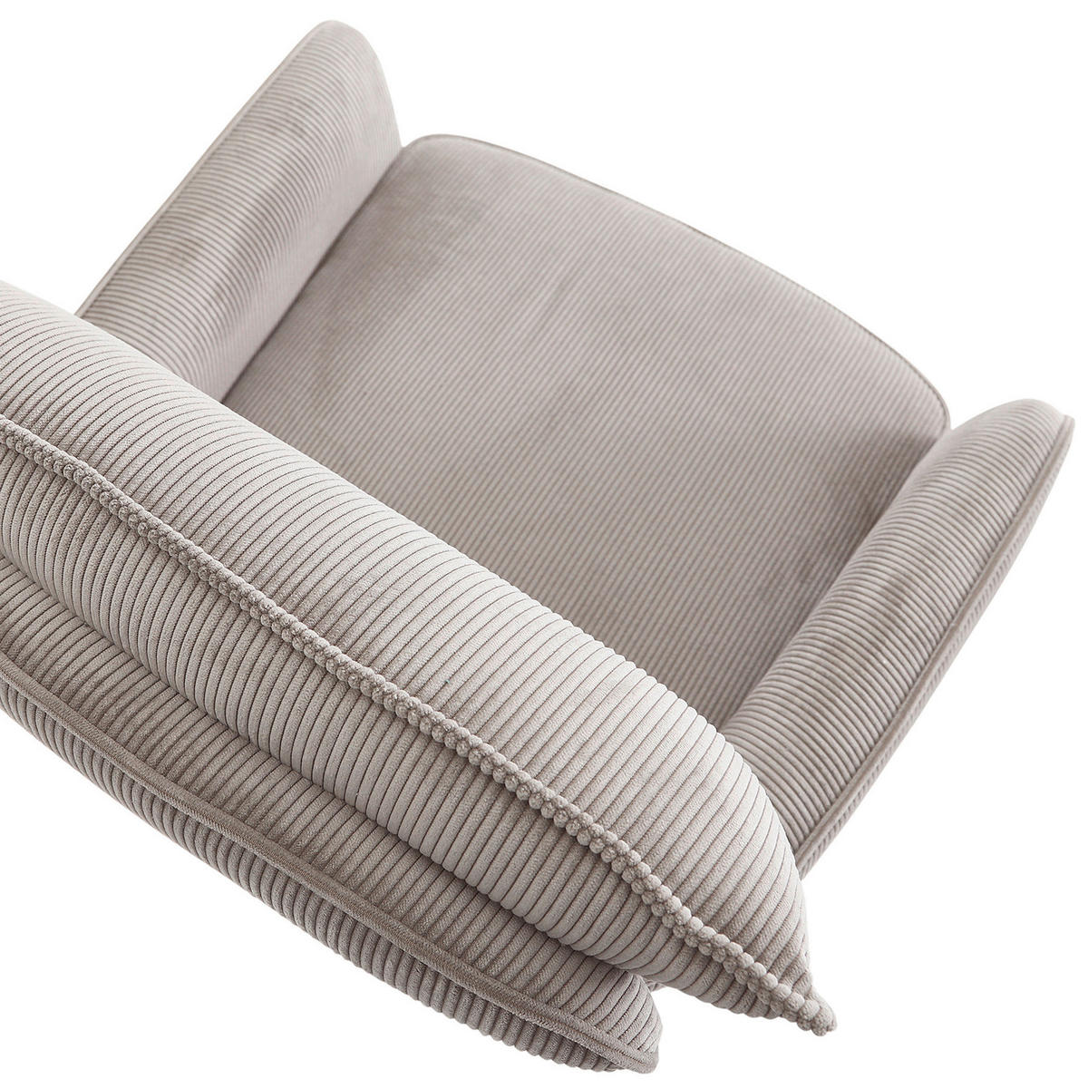 BARHOCKER Cord Taupe Stoffauswahl, Sitzfläche 360° drehbar  - Taupe/Schwarz, Design, Textil/Metall (54/98-120/58cm) - Novel