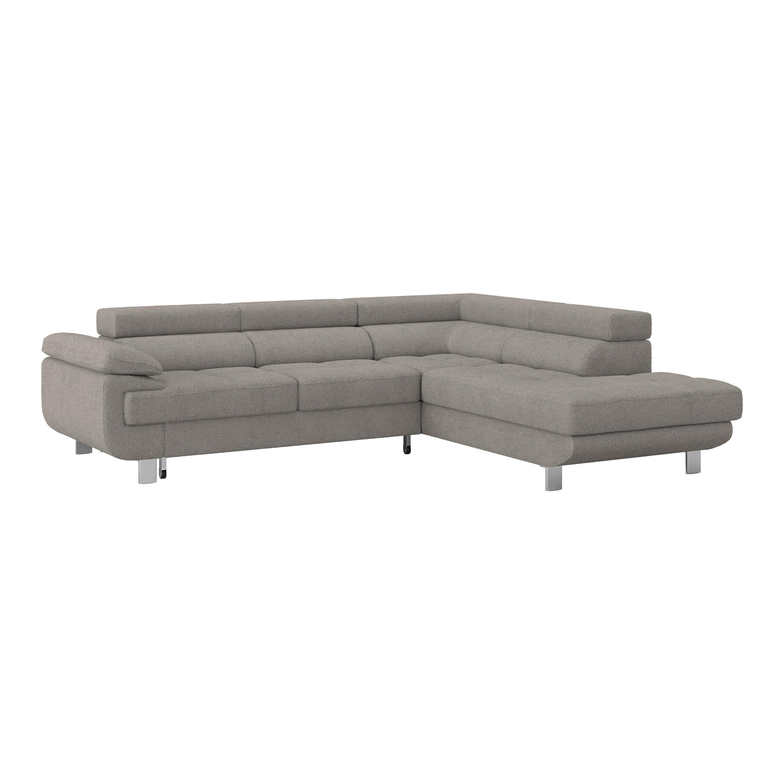 ECKSOFA Taupe Drell  - Taupe, MODERN, Textil/Metall (270/230cm) - MID.YOU
