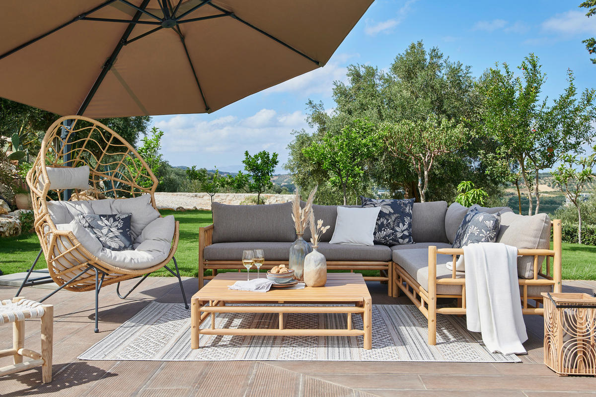 LOUNGEGARNITUR 231,5/231,5 cm Akazie Hartholz  - Taupe/Teakfarben, Natur, Holz/Textil (231,5/231,5cm) - Ambia Garden