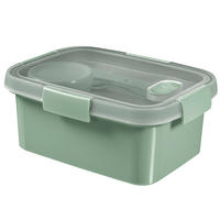 ÉTELTÁROLÓ DOBOZ  1,2 l  - áttetsző/zöld, Basics, műanyag (0,9l)