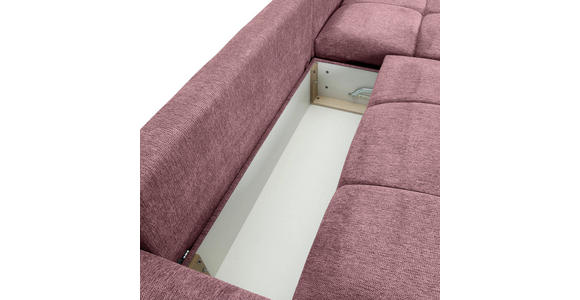 ECKSOFA  in Flachgewebe Altrosa  - Schwarz/Altrosa, KONVENTIONELL, Textil/Metall (295/180cm) - Carryhome